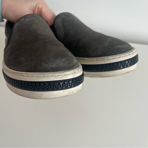 Sergio Rossi Suede Leather Slip-On Sneakers Loafer Zipper size 39EU or 8US - Picture 4 of 14